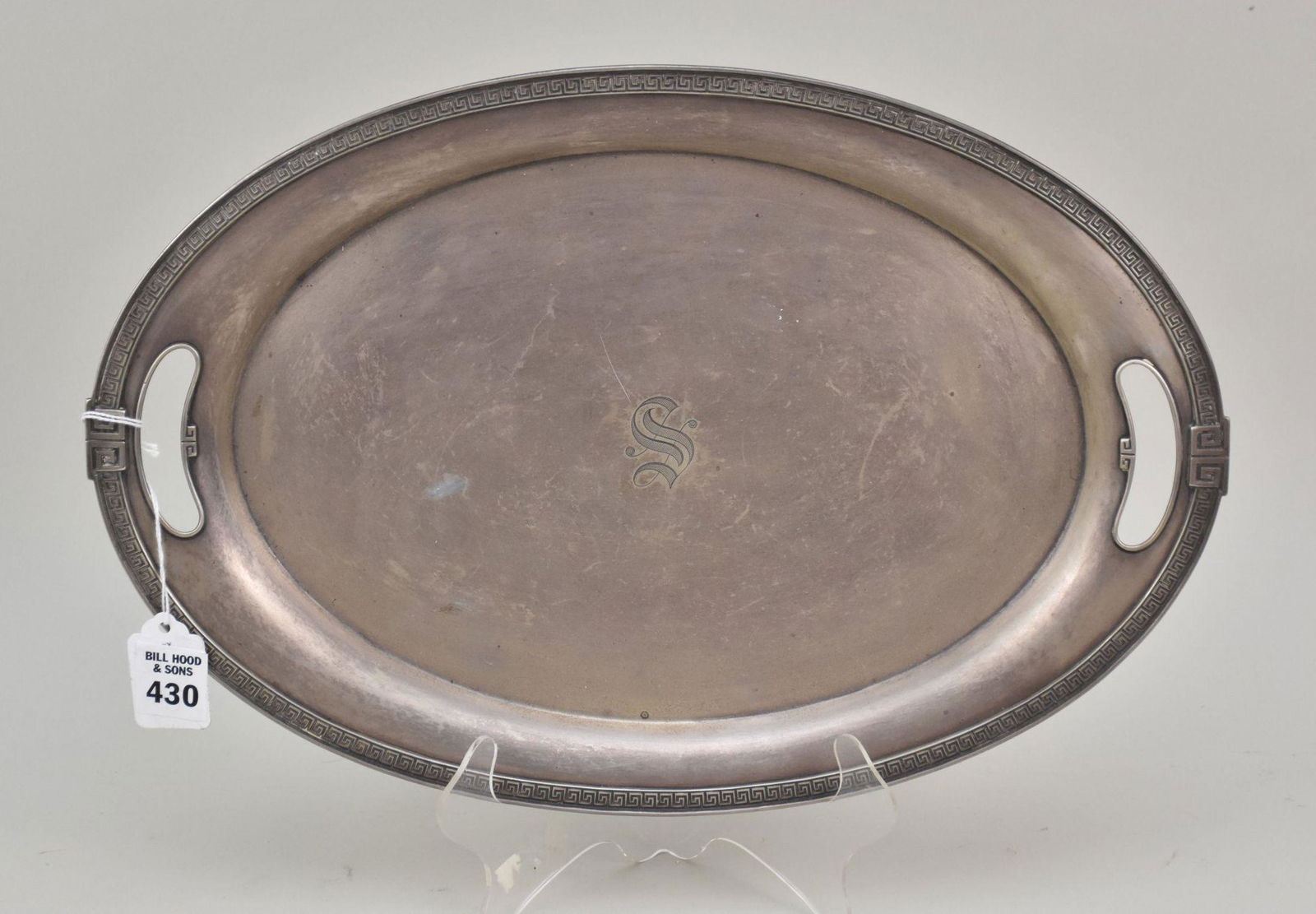 Sterling Silver Gorham Oval Platter. Monogrammed size 15.75" x 10.5"" weight 34ozt (1 of 6)