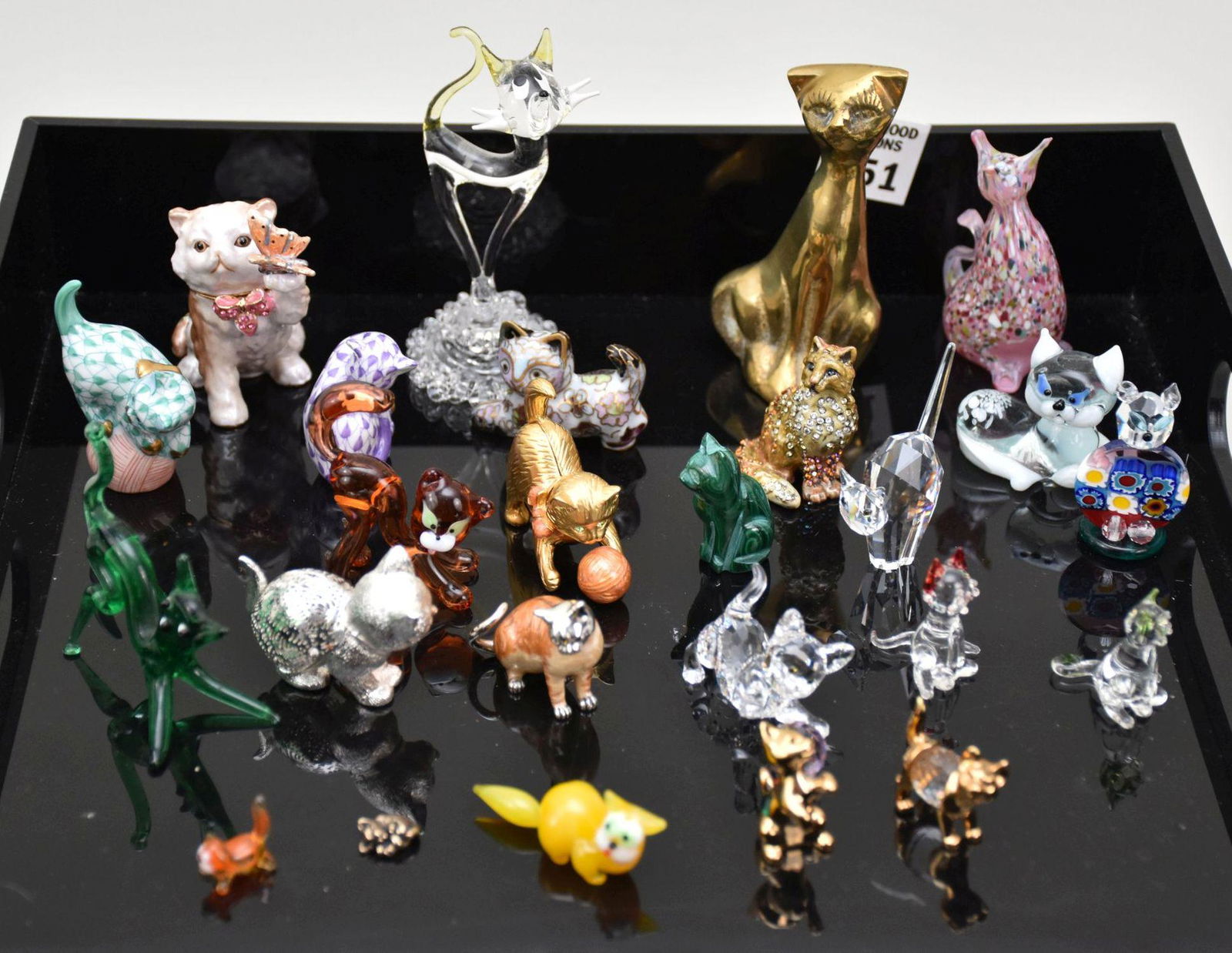 25 Pc. Lot of Assorted Cats, incl. 2 Herend, 1 Jay Strongwater (1 of 6)