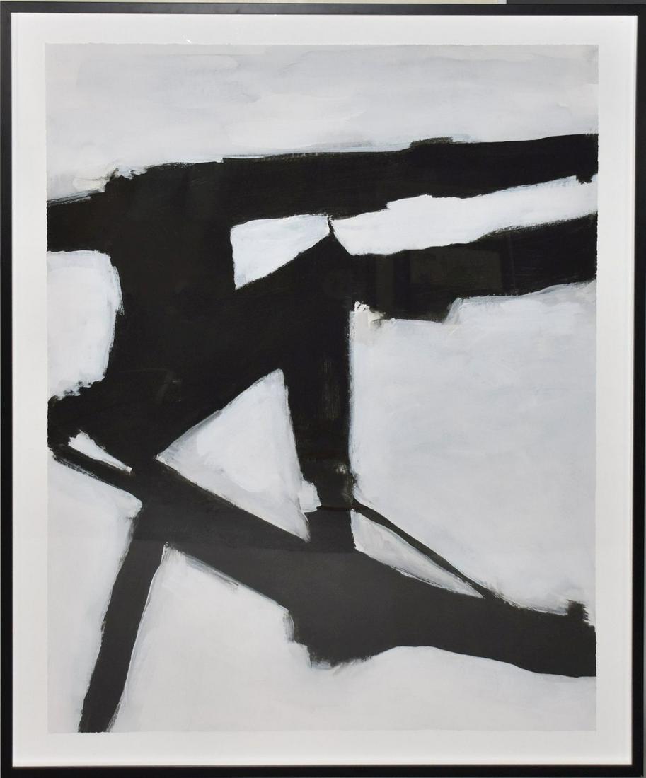 Large Decorative Restoration Hardware black and white abstract wall Art, 72" x 47 1/2" (1 of 6)