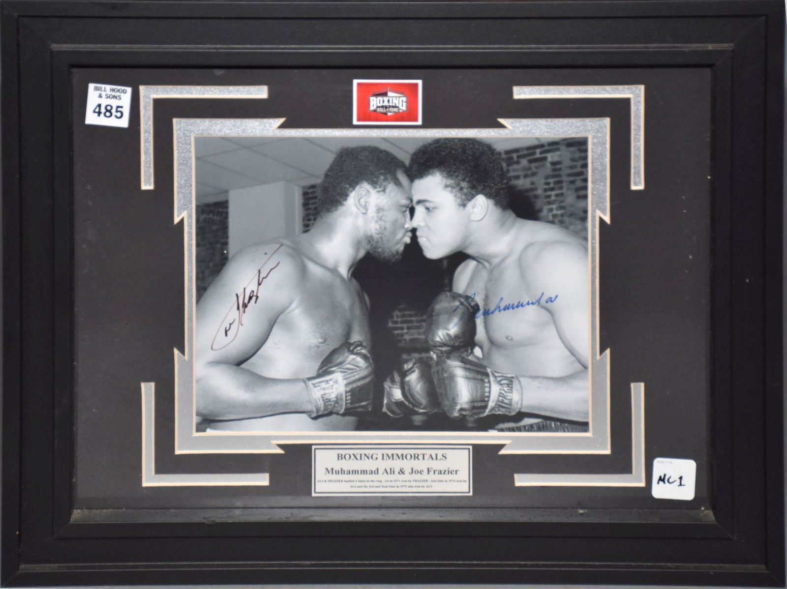 Signed Autograph, Boxing Immortals, Muhammad Ali & Joe Frazier, 14 1/2"h x 18 1/2"w (1 of 5)