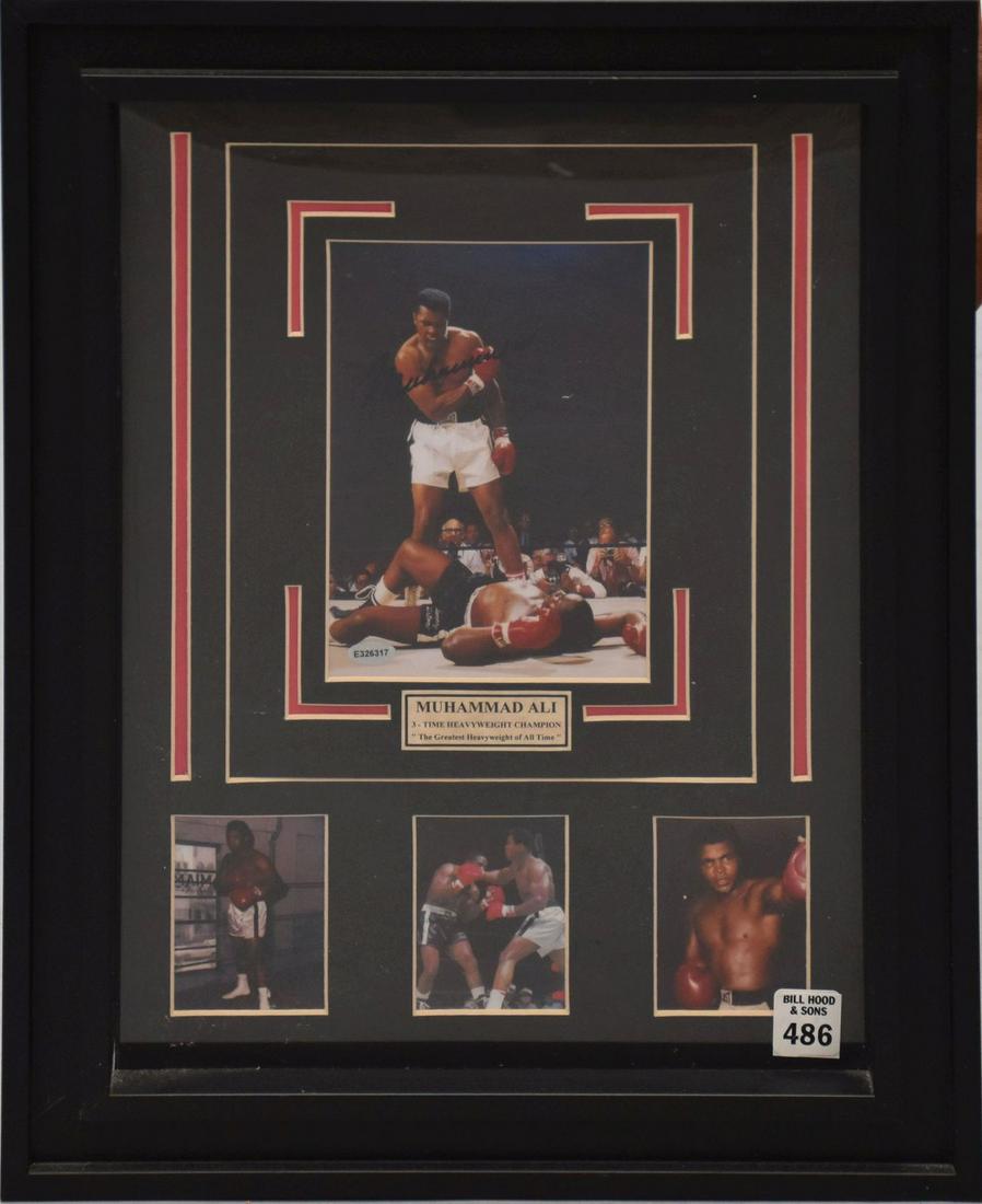 Signed Autograph Muhammad Ali, 3 Time Heavyweight Champion, COA, 18 1/2"h x 14 1/2"w (1 of 6)