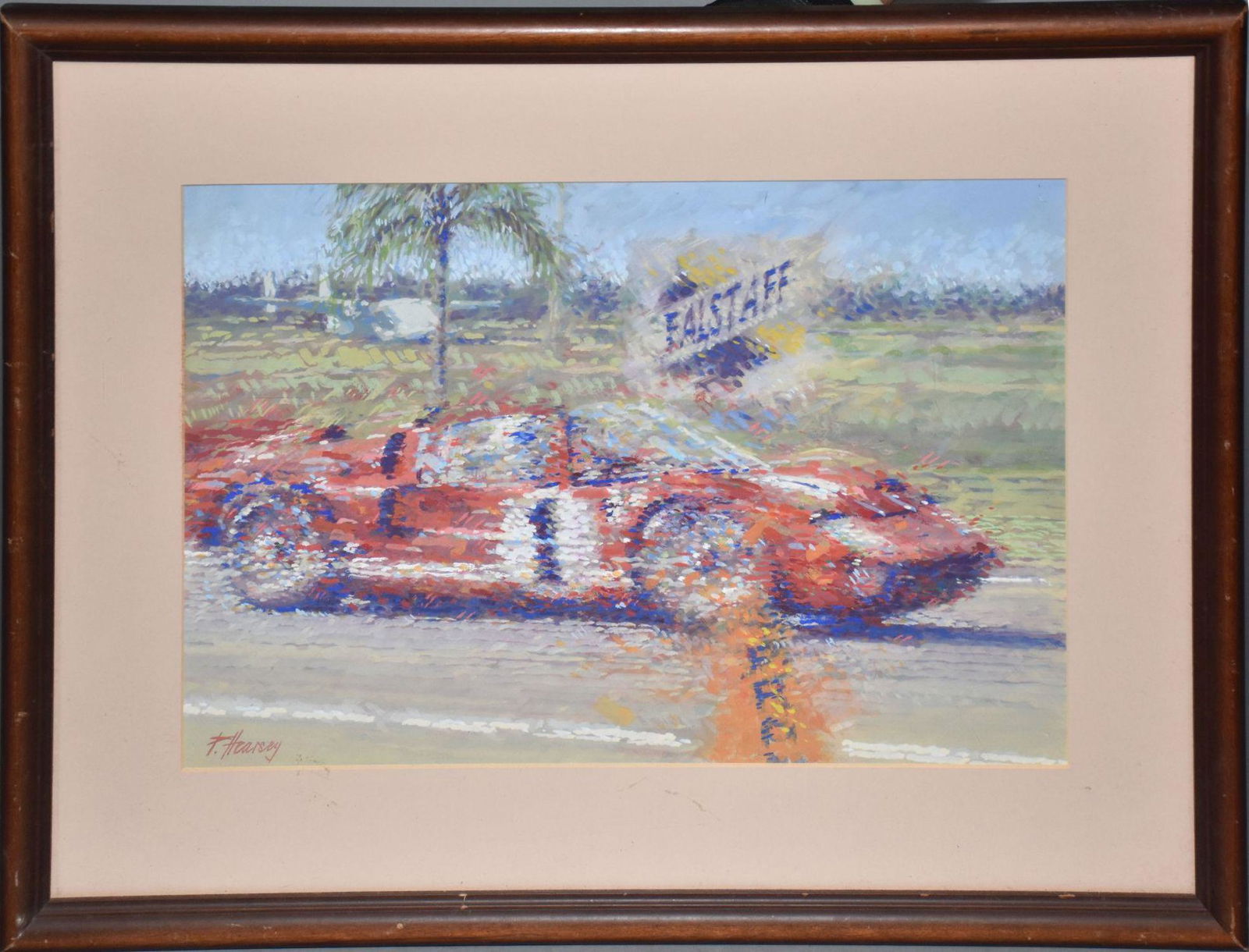 Peter Hearsey (English, 20th Cen.) "Ford GT 40 Roadster XI Sebring, 1966", Gouache on Paper, (1 of 6)