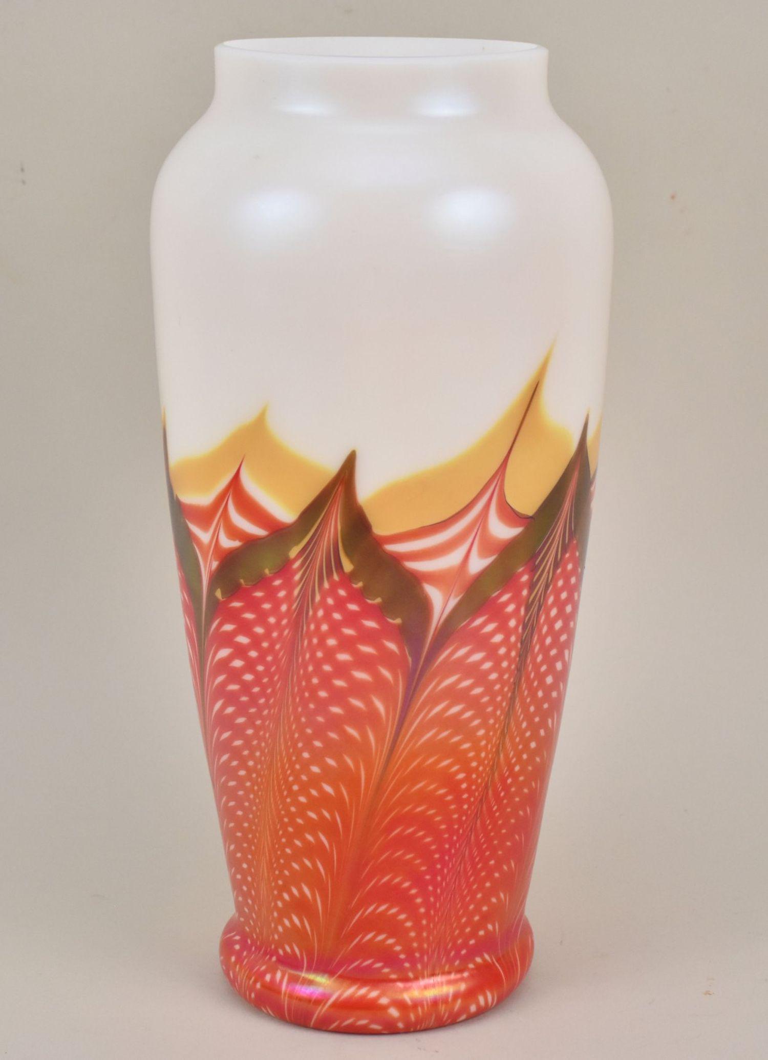 Lundberg Studios Art Glass Vase - c. 1985. An American art glass vase by Lundberg Studios. Featuring (1 of 7)