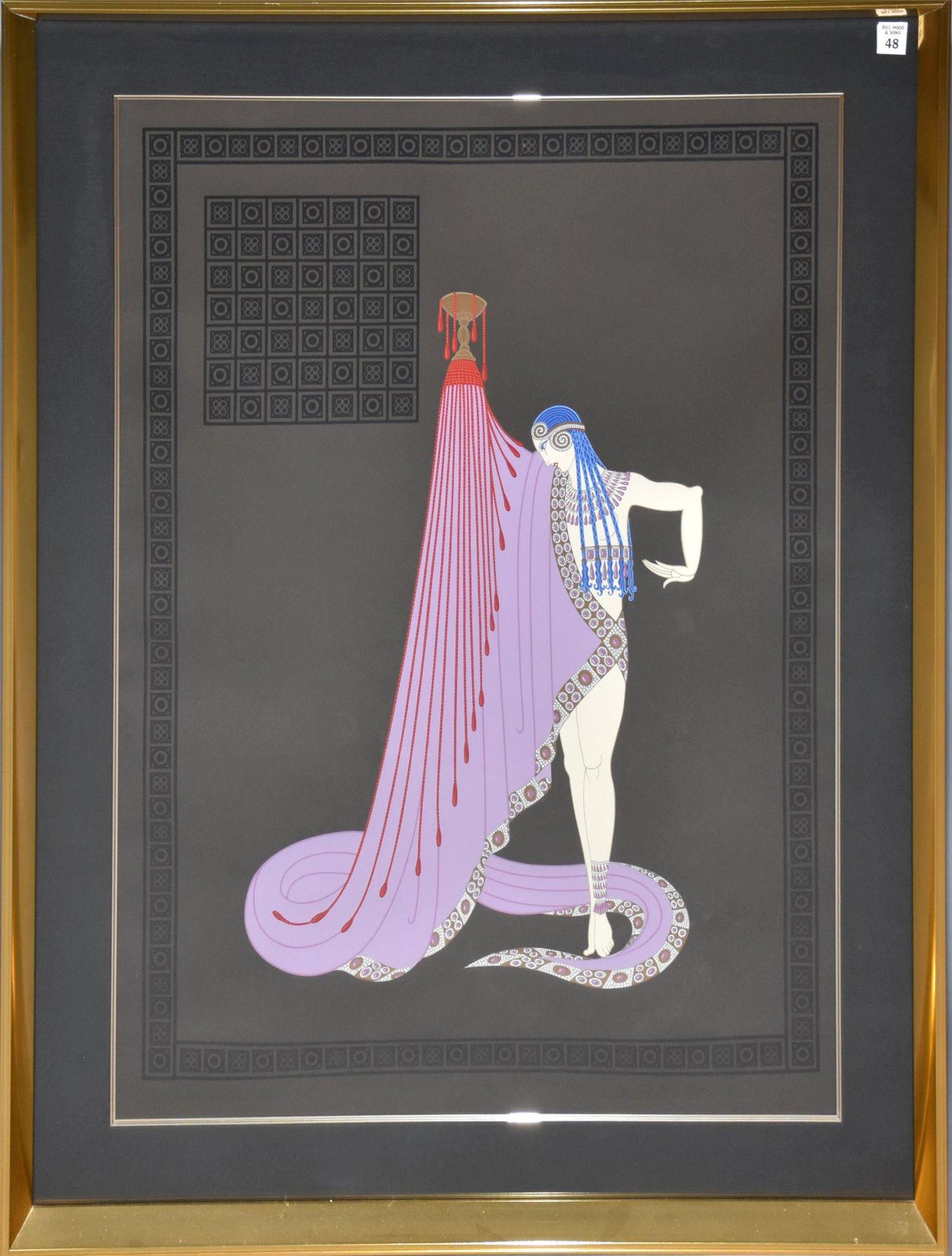Erte (FRENCH, 1892â€“1990) "The Slave" - 1987, serigraph, pencil signed lower right, gold metal (1 of 7)