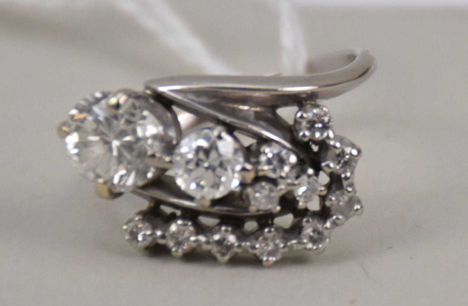 14K White Gold Charisma Diamond Ring. 1.75 tcw largest Diamond approx. 1 carat VS2 F Size 6 (1 of 2)