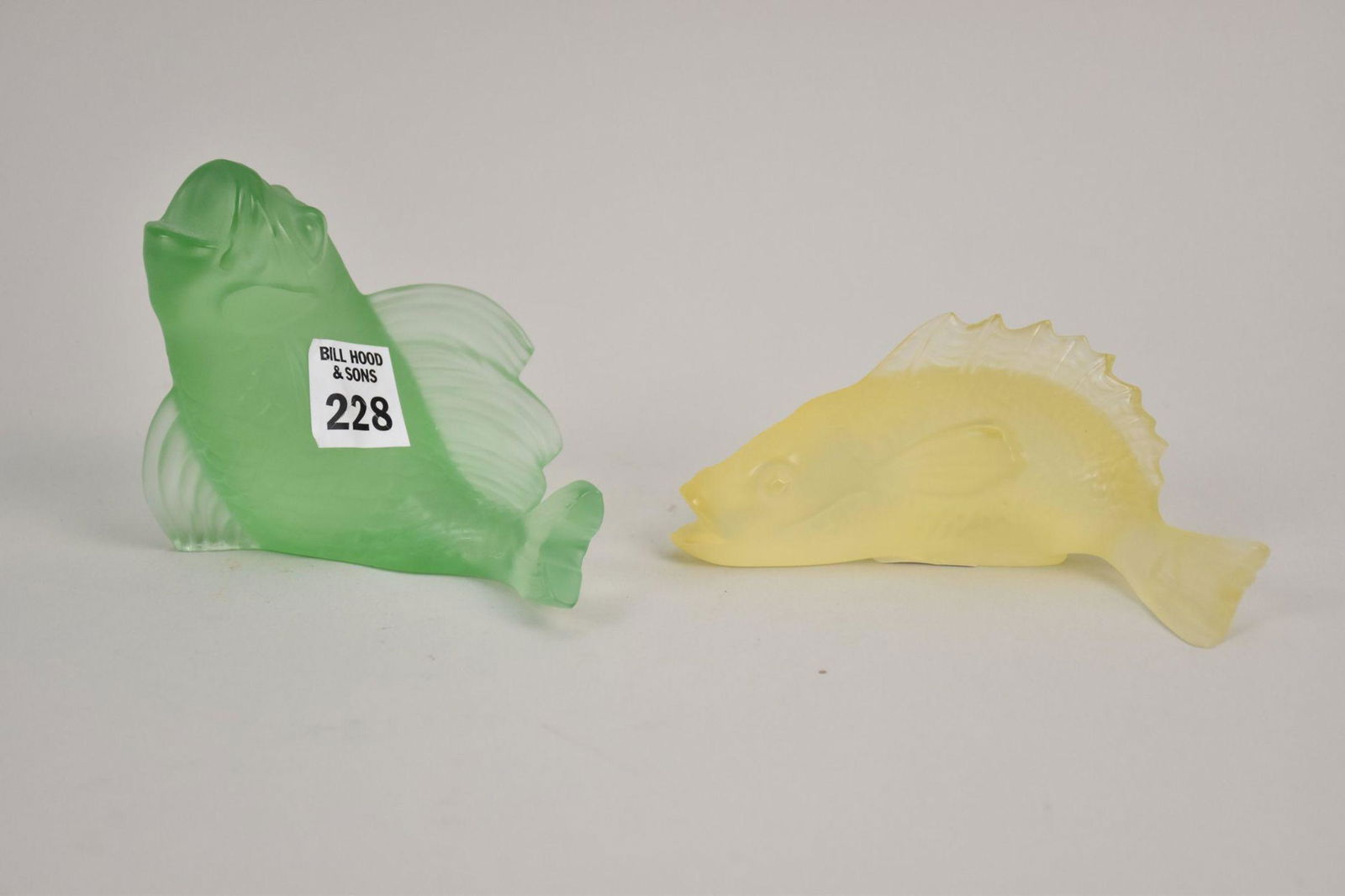 2 Baccarat Crystal Fish, Green (3 1/2"h) & Yellow (5 1/2"L) (1 of 6)