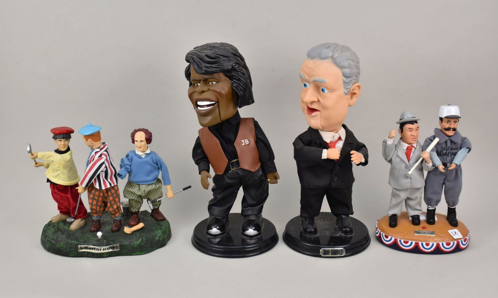 Vintage lg Toy Figures of James Brown and Rodney Dangerfield 18 inches tall sold with 2 -11 inch: Vintage lg Toy Figures of James Brown and Rodney Dangerfield 18 inches tall sold with 2 -11 inch tall Abbot Costello and 3 Stooges Figures