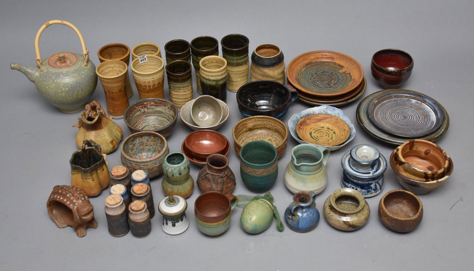 Lot of Assorted Hand Thrown Pottery Table wares, Mostly Palm Beach Pottery Artisans (all good (1 of 11)