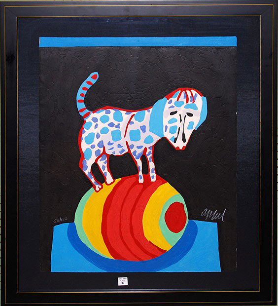 Karel Appel (DUTCH, 1921-2006) color serigraph, sig: Karel Appel (DUTCH, 1921-2006) color serigraph, signed & numbered 53/130, 30"x22"