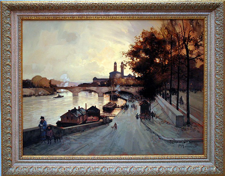 Paul Renard (France 1941-1997) oil Paris: Paul Renard (FRENCH, 1941-1997) oil on canvas, Paris street scene, 31-1/2" x 39-1/2" artist dates have been edited we had the wrong dates up so we made a change on 3/12