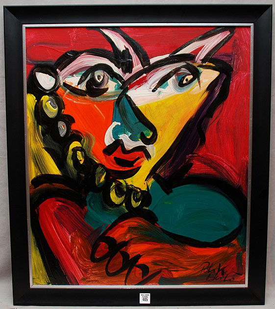 Peter Keil (German born 1942) oil on board, abstra: Peter Keil (German born 1942) oil on board, abstract figure, 26"x22"