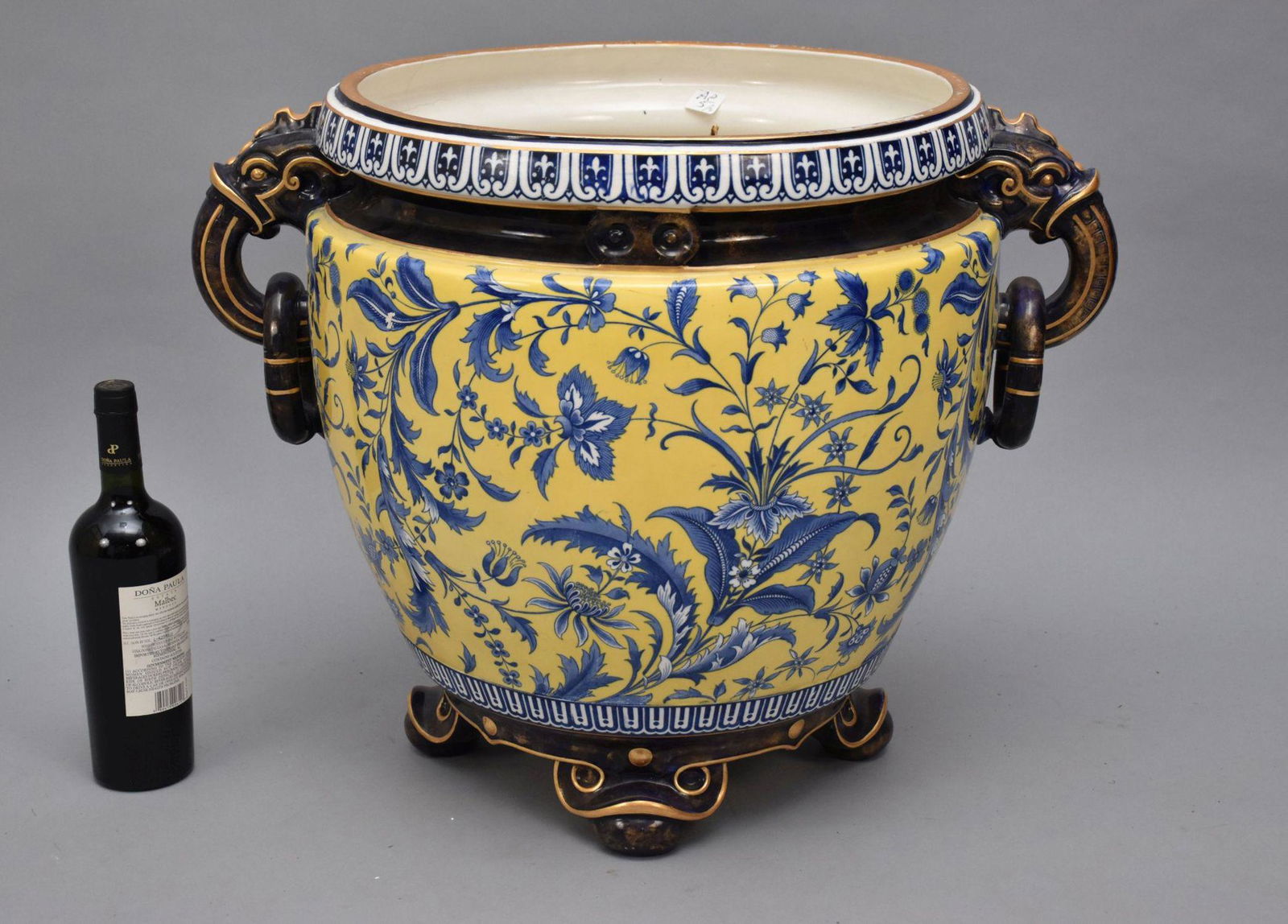 Monumental Antique English Minton Jardiniere - c. 1875. Large Persian style jardiniÃ¨re with (1 of 10)