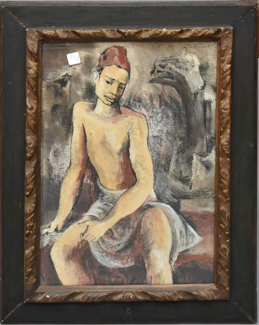 Donald Stuart Leslie Friend (1915 - 1989) 20th century, 1945, titled "Siawan Native", ink gouache on (1 of 6)