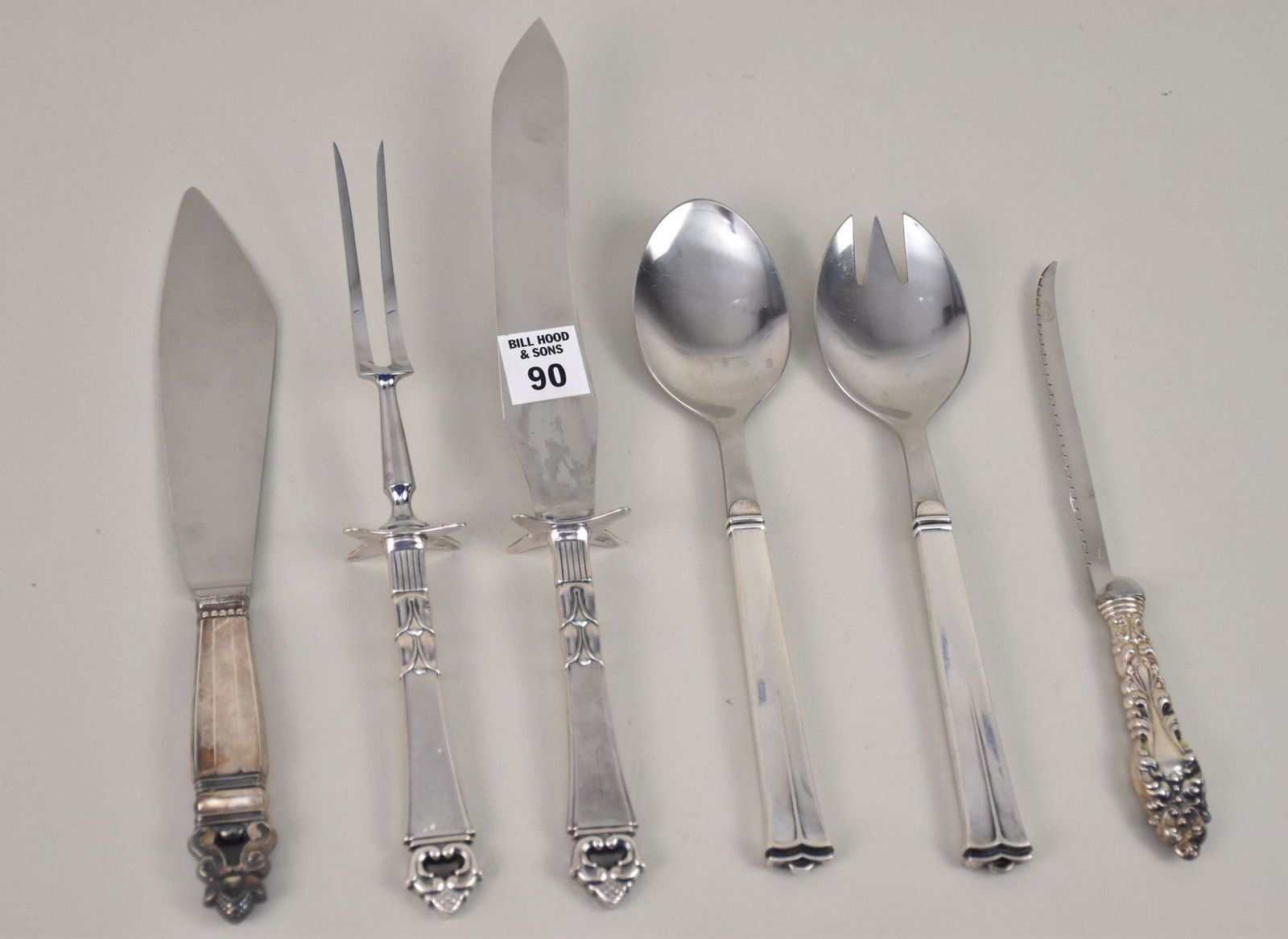 6 Sterling Handled Pieces, Denmark Carving Set, Denmark Salad Set, One Georg Jensen (1 of 3)