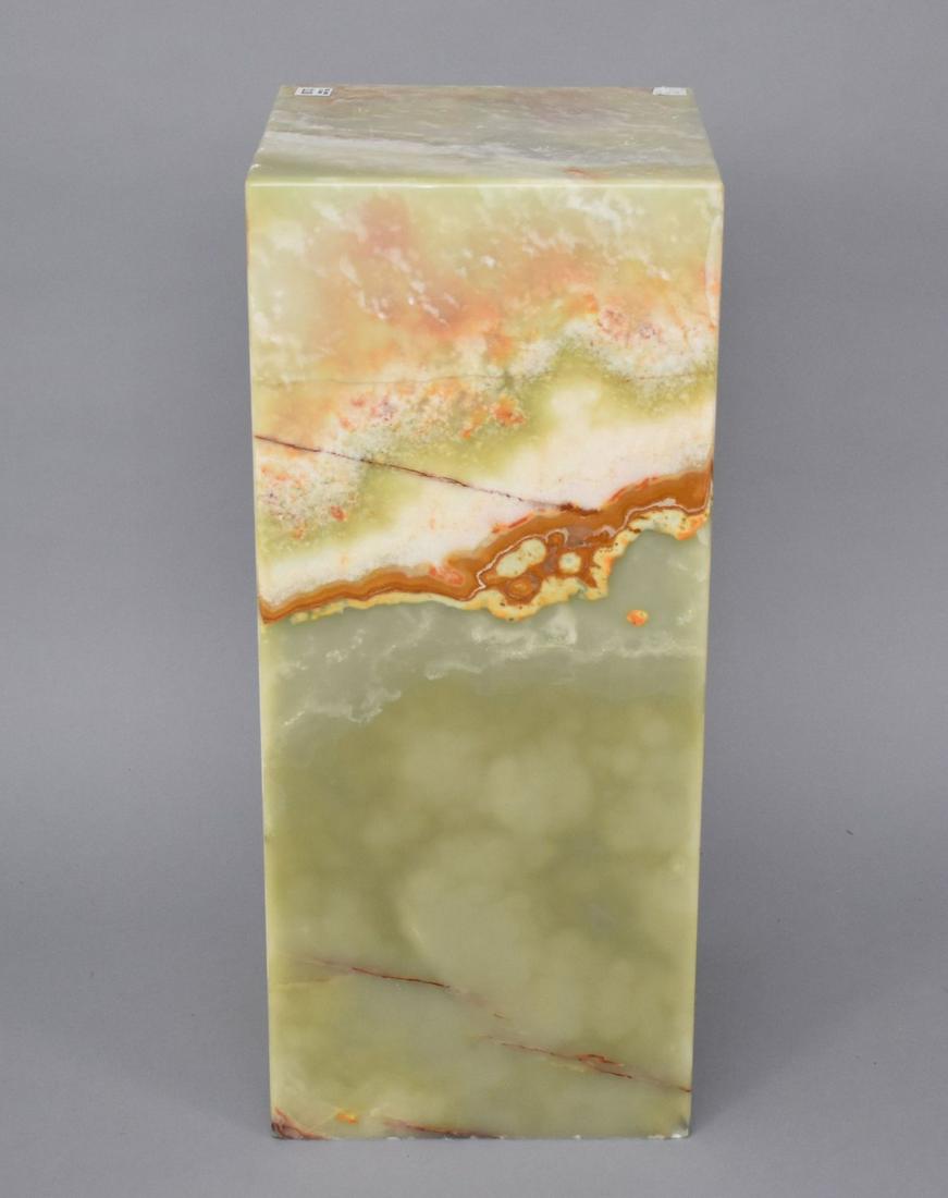 Green Onyx Pedestal, 28"h x 12"square (slight roughage on edge) (1 of 3)