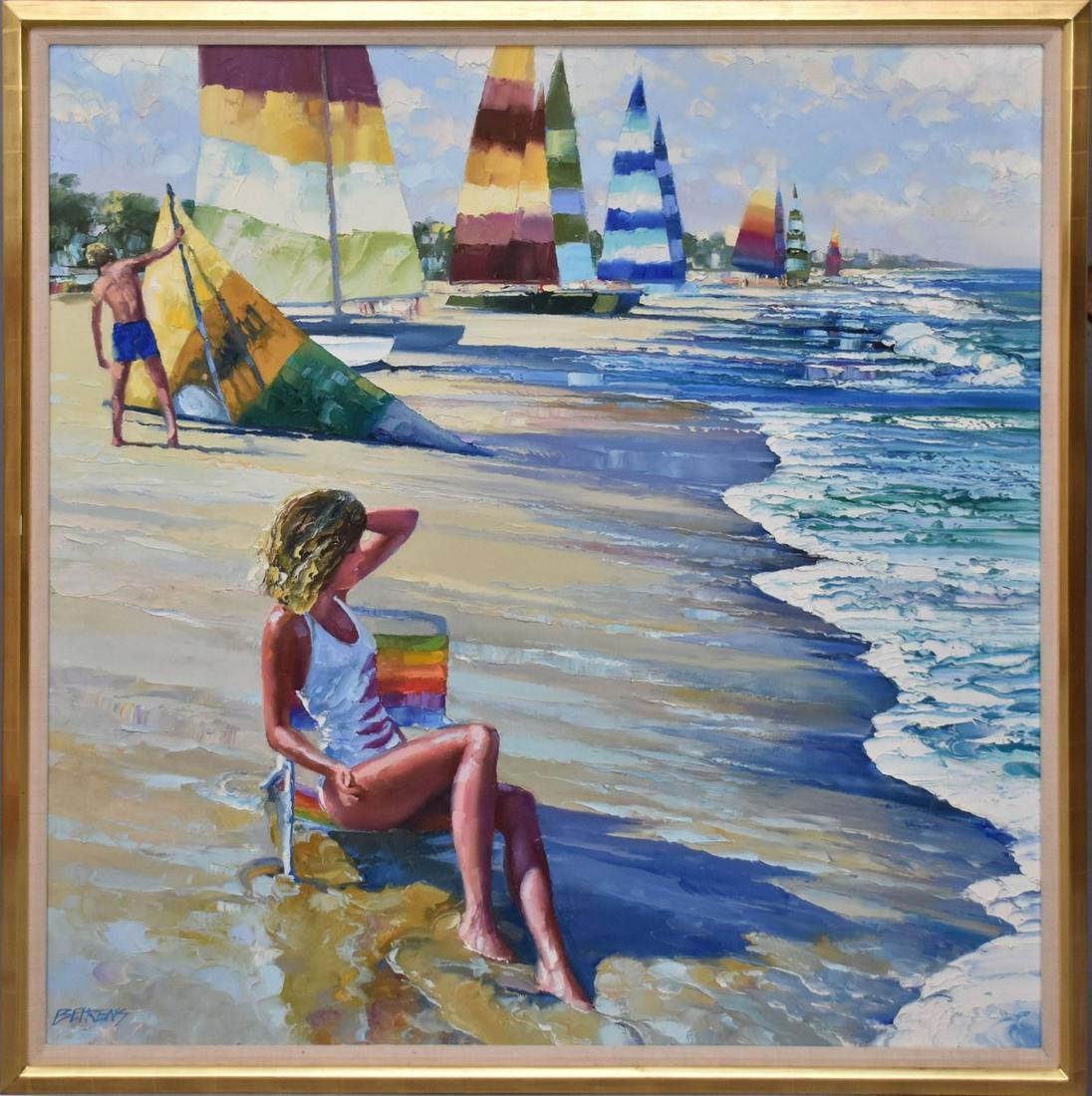 Howard Behrens (American, 1933-2014) Large oil on canvas, "The Joys of Summer"  Original Wally (1 of 9)