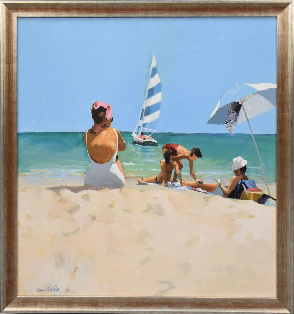 Dan Poole (AMERICAN, 1941) oil on canvas, The Sailboat 1984 o/c 36 x 34 (1 of 6)