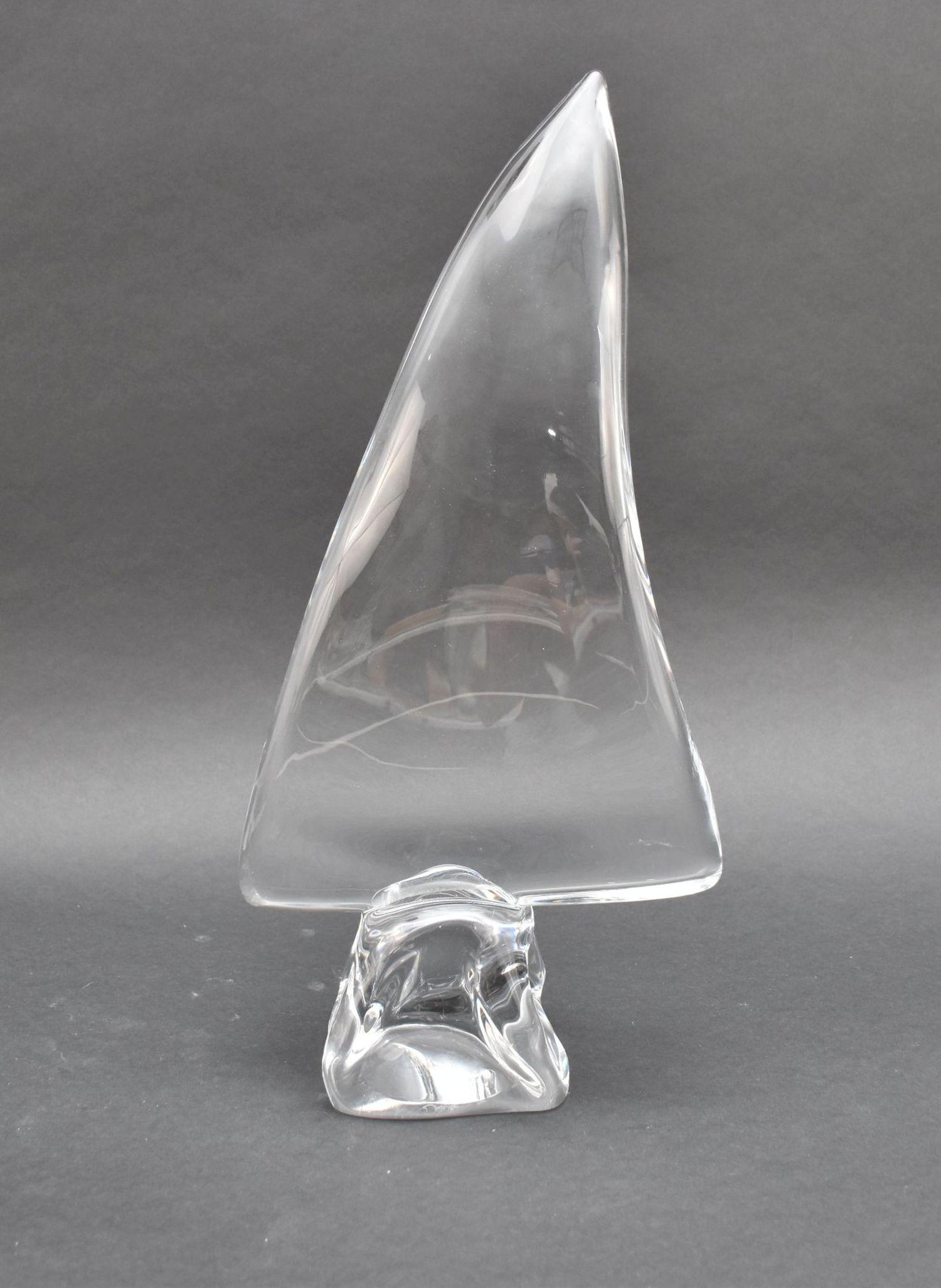 Daum France Crystal Sailboat, 16"h x 7 1/2"w: Daum France Crystal Sailboat, 16"h x 7 1/2"w