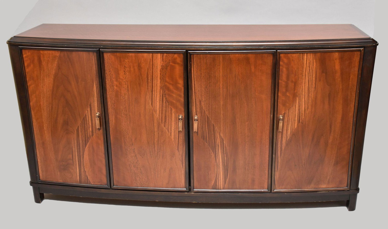 Bernhardt Sideboard, Slightly Bowed with Mixed Grain Woods: Bernhardt Sideboard, Slightly Bowed with Mixed Grain Woods