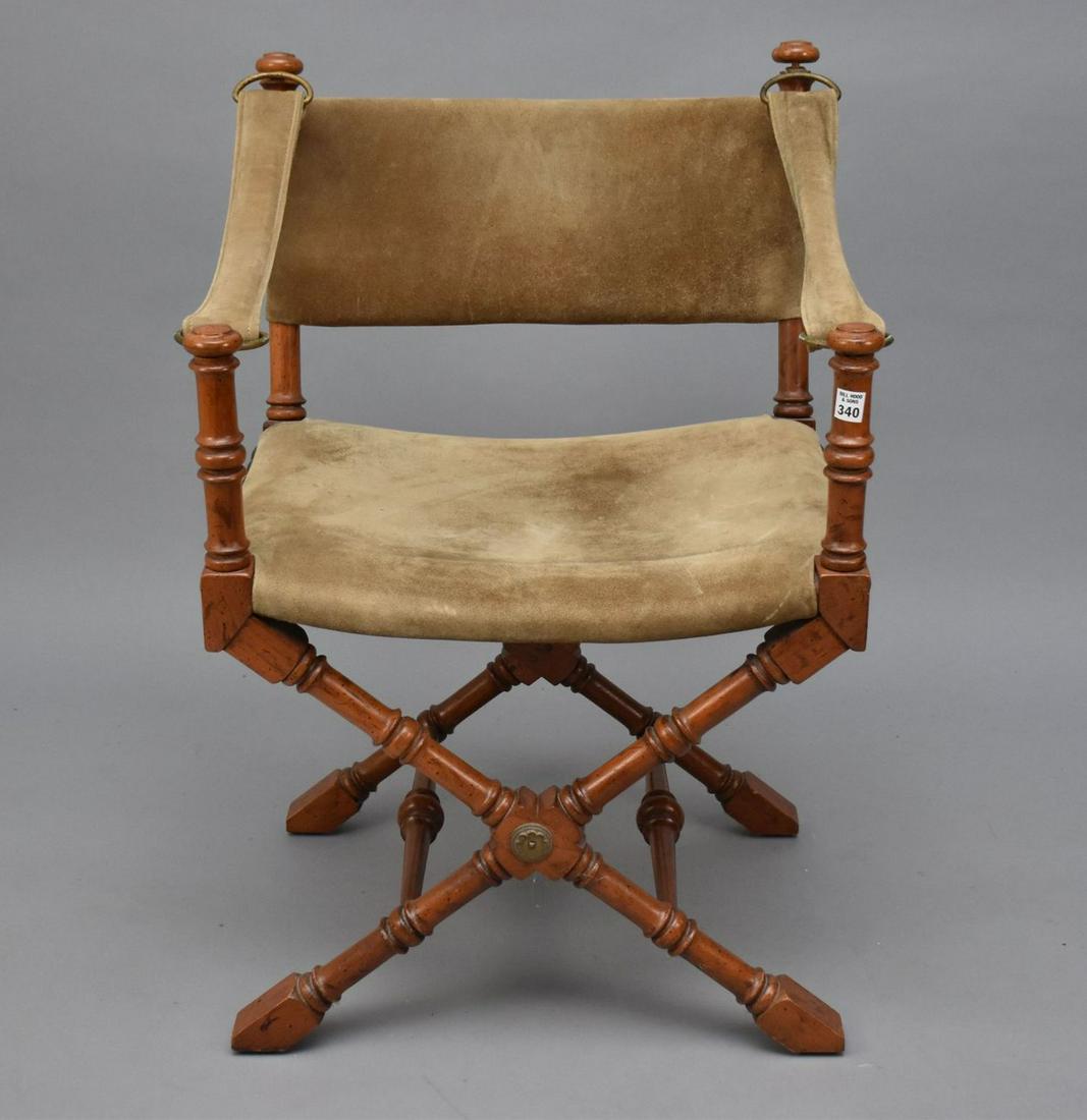 Directoire Chair, Celery Color Suede Upholstery: Directoire Chair, Celery Color Suede Upholstery