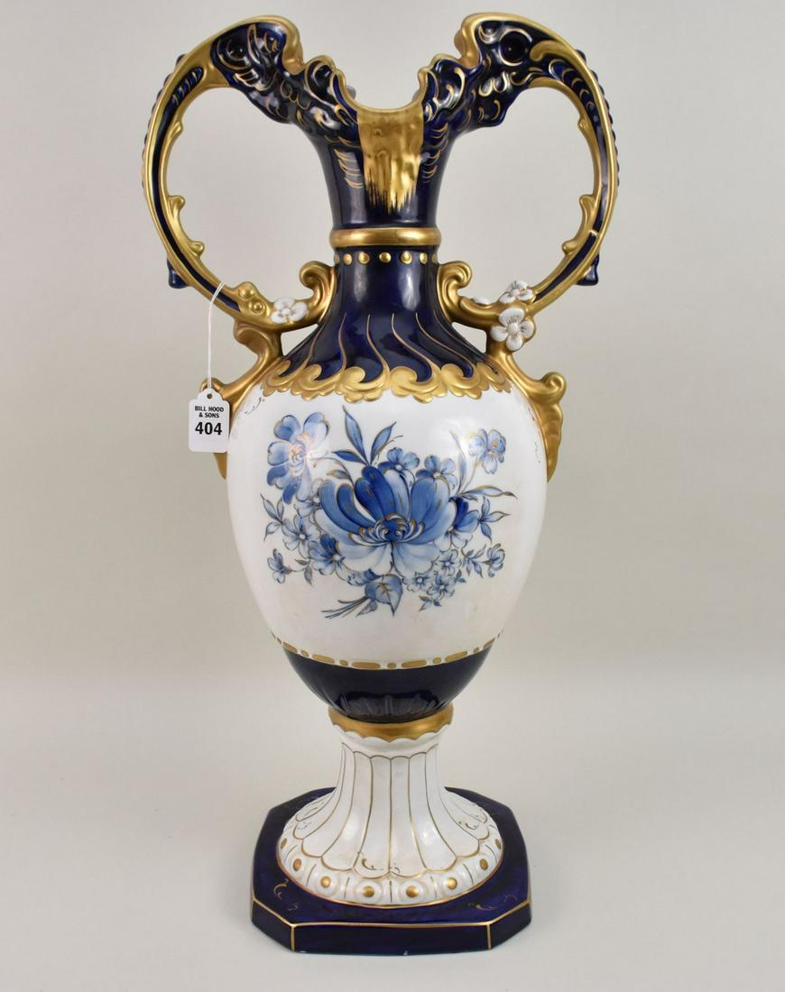 Large Royal Dux Bohemia Amphora-Form Vase - Czechoslovakia, 20th century. A porcelain amphora-form (1 of 6)
