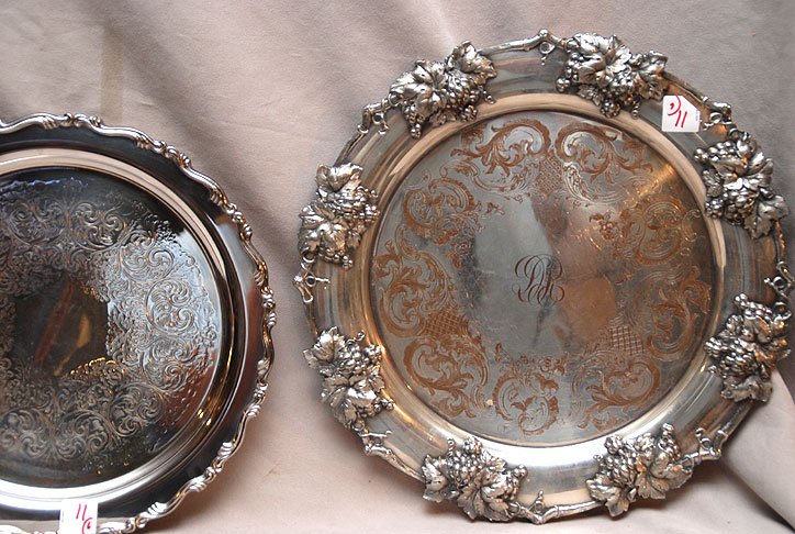 6 assorted silver plated trays - 2