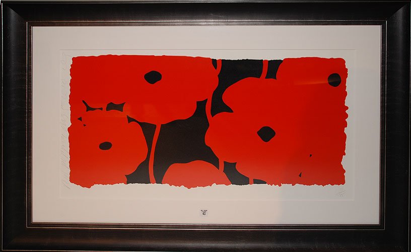 Donald Sultan (AMERICAN, 1951) Silkscreen, "Red Pop: Donald Sultan (AMERICAN, 1951) Silkscreen, "Red Poppies", numbered 11/75, signed left side, 20"x37"image sight, 34" x 50" overall