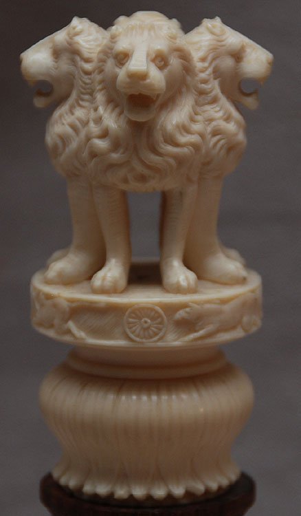Ivory lion carving, reportedly gifted from African: Ivory lion carving, reportedly gifted from African Emporer Halie Selassie of Ethiopia, 3" wood stand, (carving 3"h)