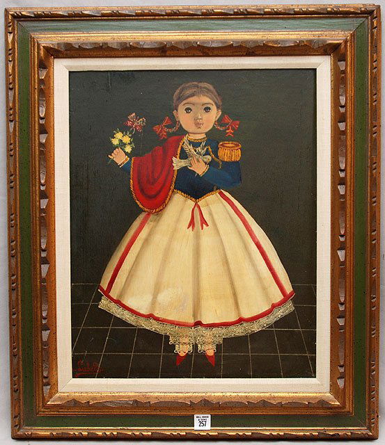 Agapito Labios (MEXICAN, 1898-1996) oil on board,: Agapito Labios (MEXICAN, 1898-1996) oil on board, "Nina", 20"x16"