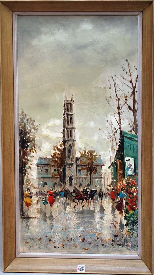 Antonio DeVity (Italian, 1901-1993), 2 Oil sold To: Antonio DeVity (Italian, 1901-1993), 2 Oil sold Together: Paris Scenes, both canvas size approx. 32 x 16 in.