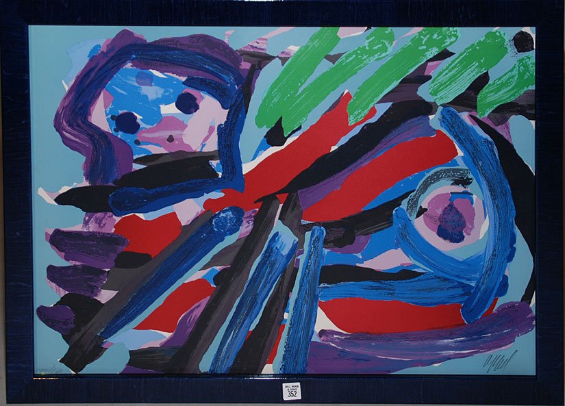Karel Appel (DUTCH, 1921-2006) Lithograph on arche: Karel Appel (DUTCH, 1921-2006) Lithograph on arches, "Walking with my Bird", signed and numbered in pencil 144/160, 1979, paper size is 21.5 x 29.5inches