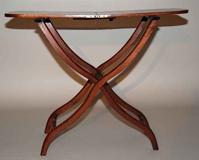 English mahogany folding table, 27"h x 34 1/2"w x : English mahogany folding table, 27"h x 34 1/2"w x 17"d