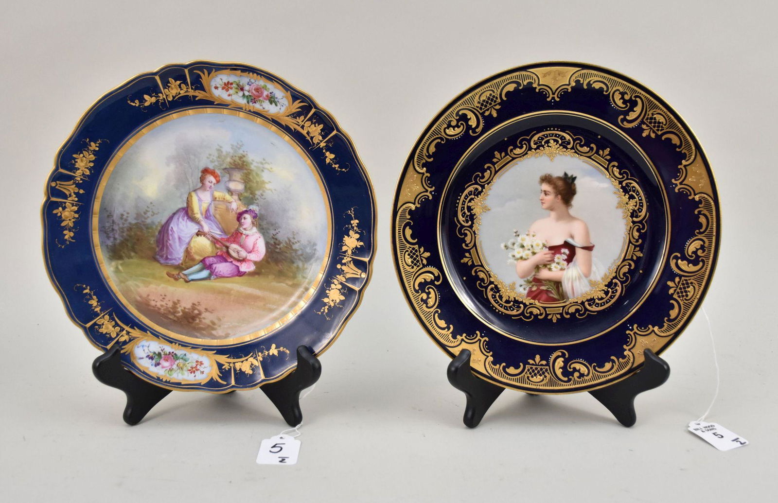 Two Porcelain Portrait Plates Royal Vienna & Sevres - Two porcelain portrait plates comprising: A) (1 of 7)