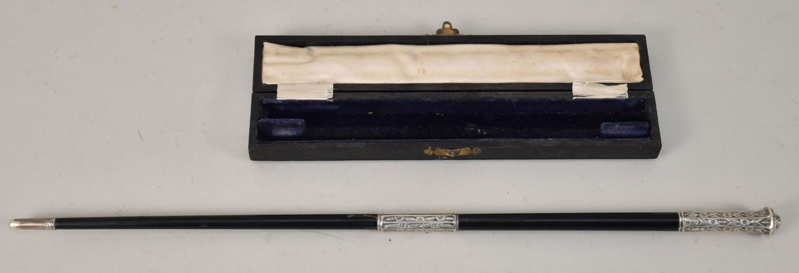 Vintage Sterling Silver and Ebony Conductorâ€™s Baton in Original Presentation Case, Dedication (1 of 7)