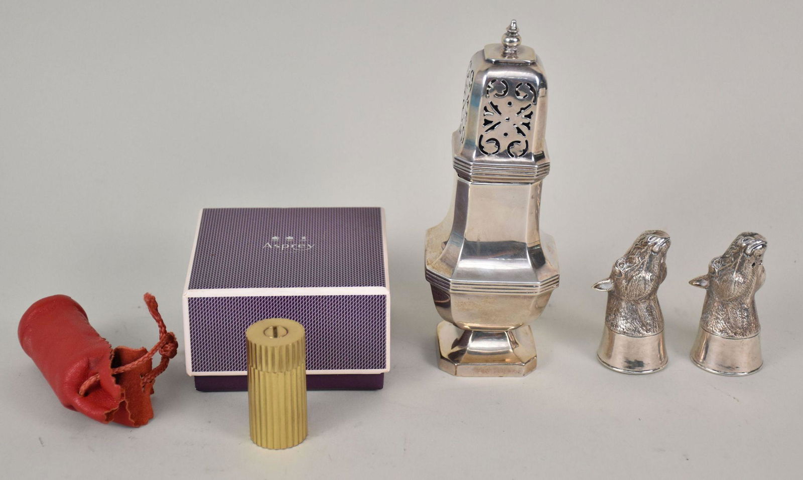 Sterling Horse Head Salt & Pepper, English Shaker w/ Asprey Grinder - Grouping of salt & peppers (1 of 8)