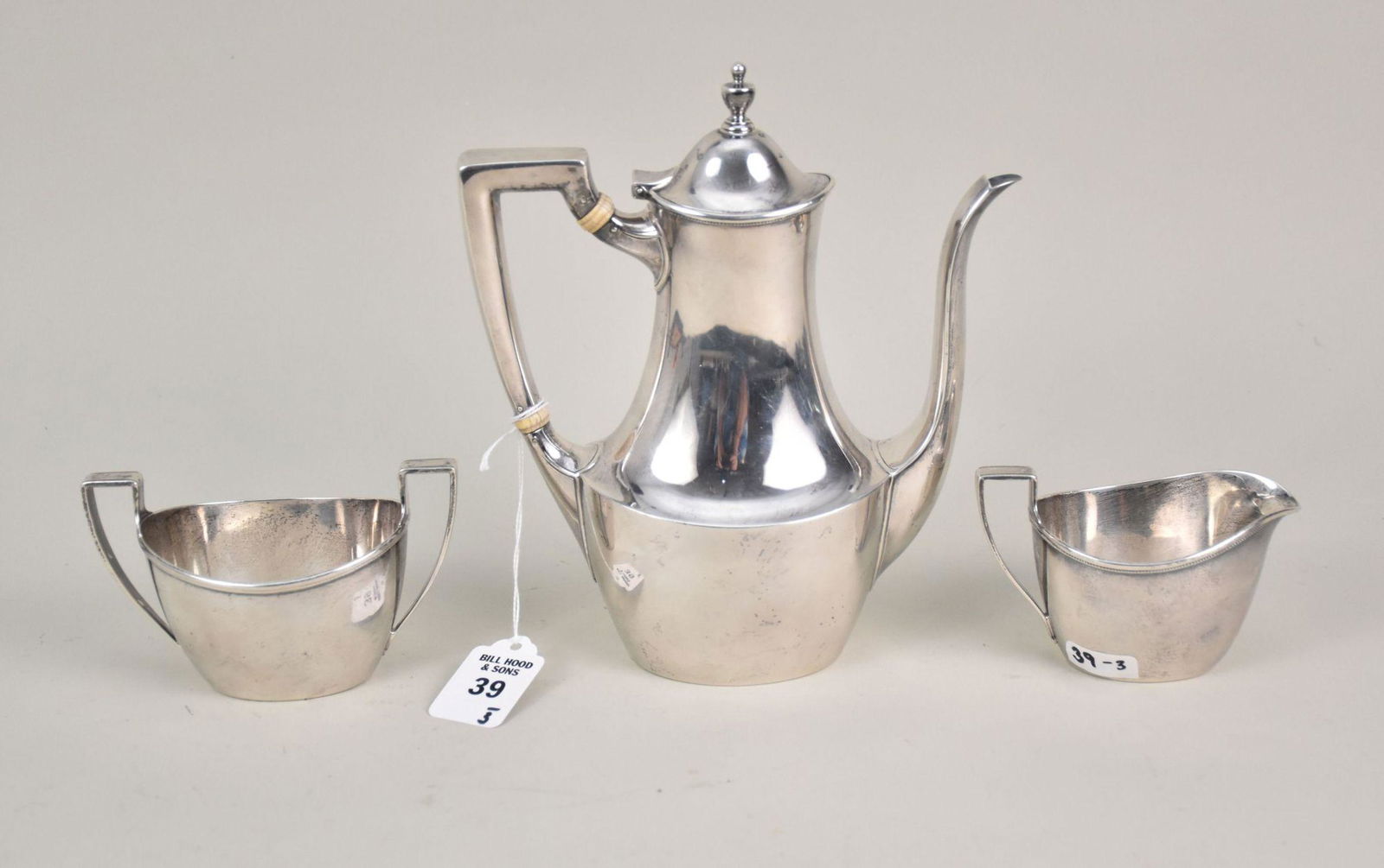 Tiffany & Co Sterling Silver 3-Piece Coffee Service- c. early 20th century. Pattern #17497. A (1 of 5)
