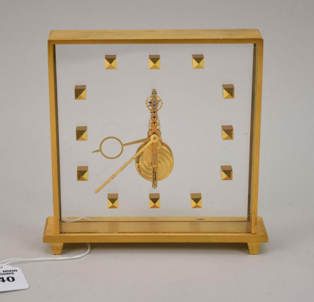 Mid-Century LeCoultre #354 Brass Skeleton Desk Clock - A skeletonized LeCoultre brass clock with (1 of 6)