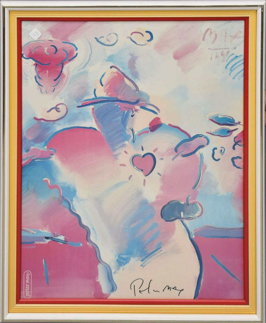 PETER MAX (Born 1937) , Lithograph Special Edition, Dega with Heart, hand signed, approx. 24 x 30, (1 of 7)