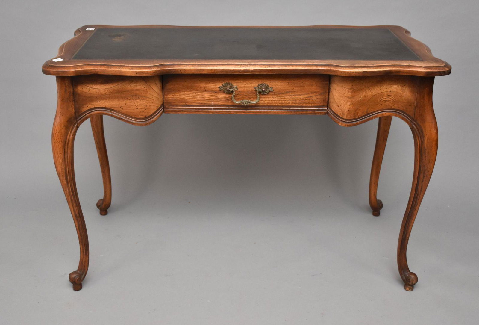Ladies French Walnut Writing Desk, Leather Top, 30"h x 45"w x 21"d (leather needs cleaning) (1 of 5)