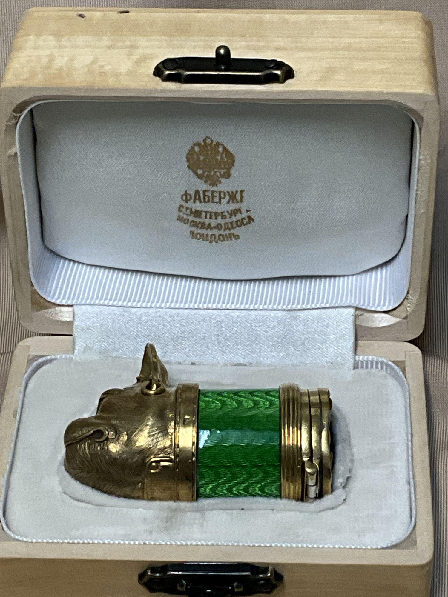 Antique Russian Silver enamel Rose Cut Diamond Ruby Bulldog Pill (1 of 13)