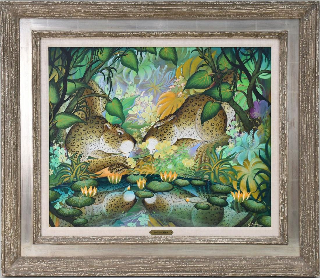 Gustavo Novoa (CHILEAN, 1941) Oil on Board. "THE PROMIS - 1976.  Signed and dated (1976) lower (1 of 8)