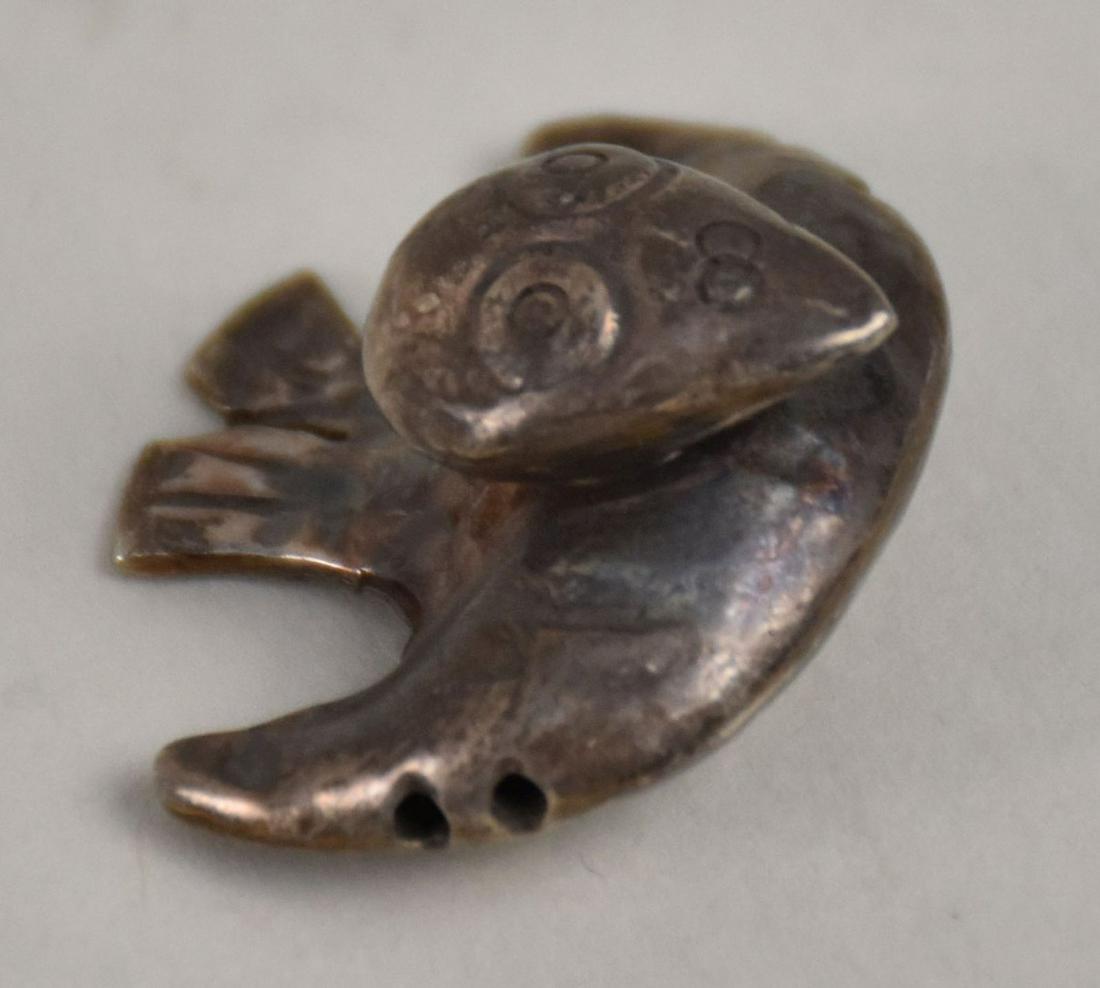 Pre-Columbian Moche Silver Bird Pendant, South America,  1/2 x 1 inches (1 of 5)