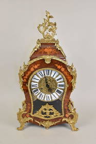 Italian Franz Hermle Mantle Clock - An Italian made mantel clock in Louis XV-style with inlaid style (1 of 8)