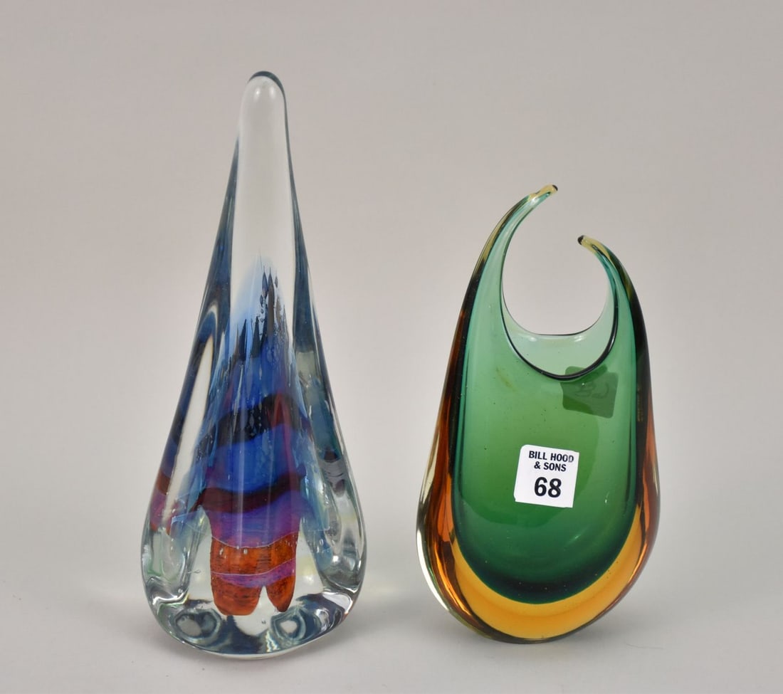 Italian Abstract Sculpture (10 1/2"H) and Green Abstract Italian Vase (9 1/2"h) (1 of 7)