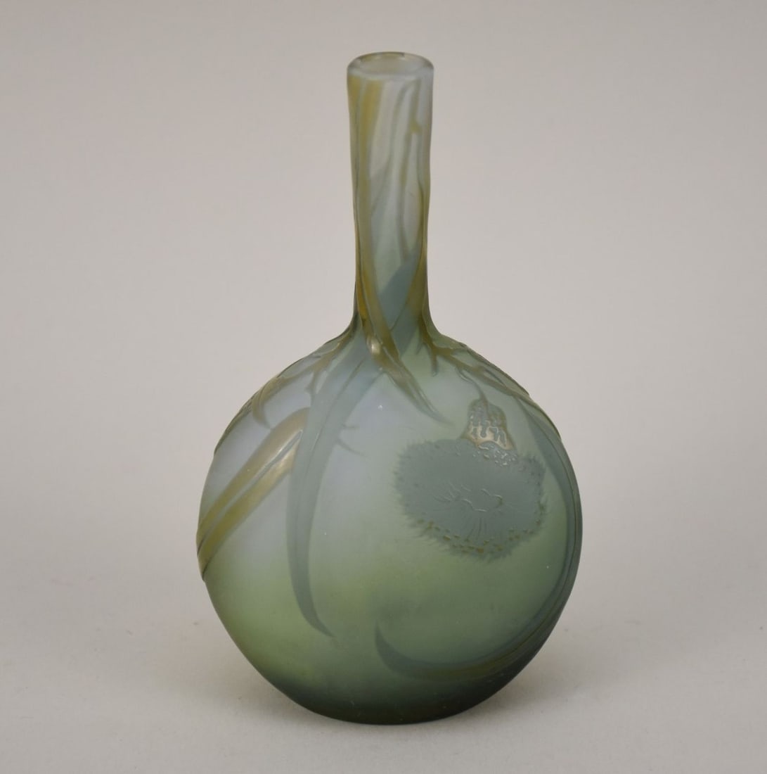 Small Antique cut cameo Galle Cabinet Bud Vase, 5 1/2" x 3 1/4" (1 of 6)