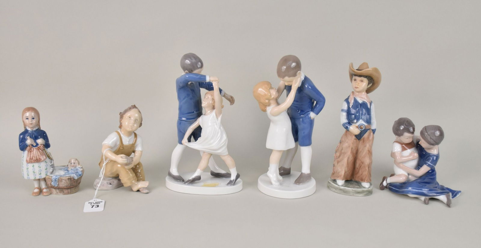 Group of 6 B&G Copenhagen Porcelain Figurines - Denmark. Grouping of Bing & Grondahl porcelain (1 of 13)