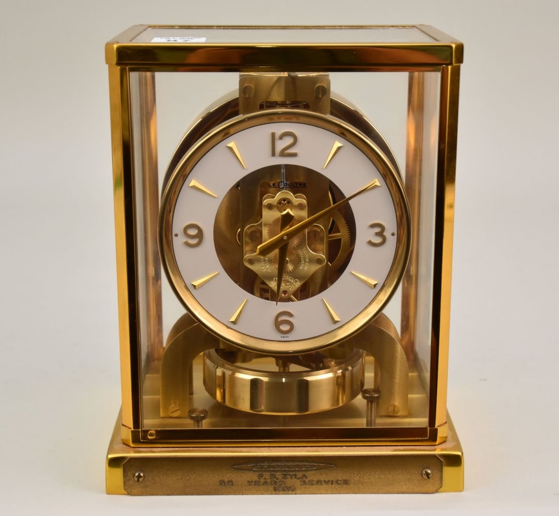 Atmos Le Coultre Clock, Commemorative Plaque, 9"h x 7"w x 5 1/2"d (not tested) (1 of 6)