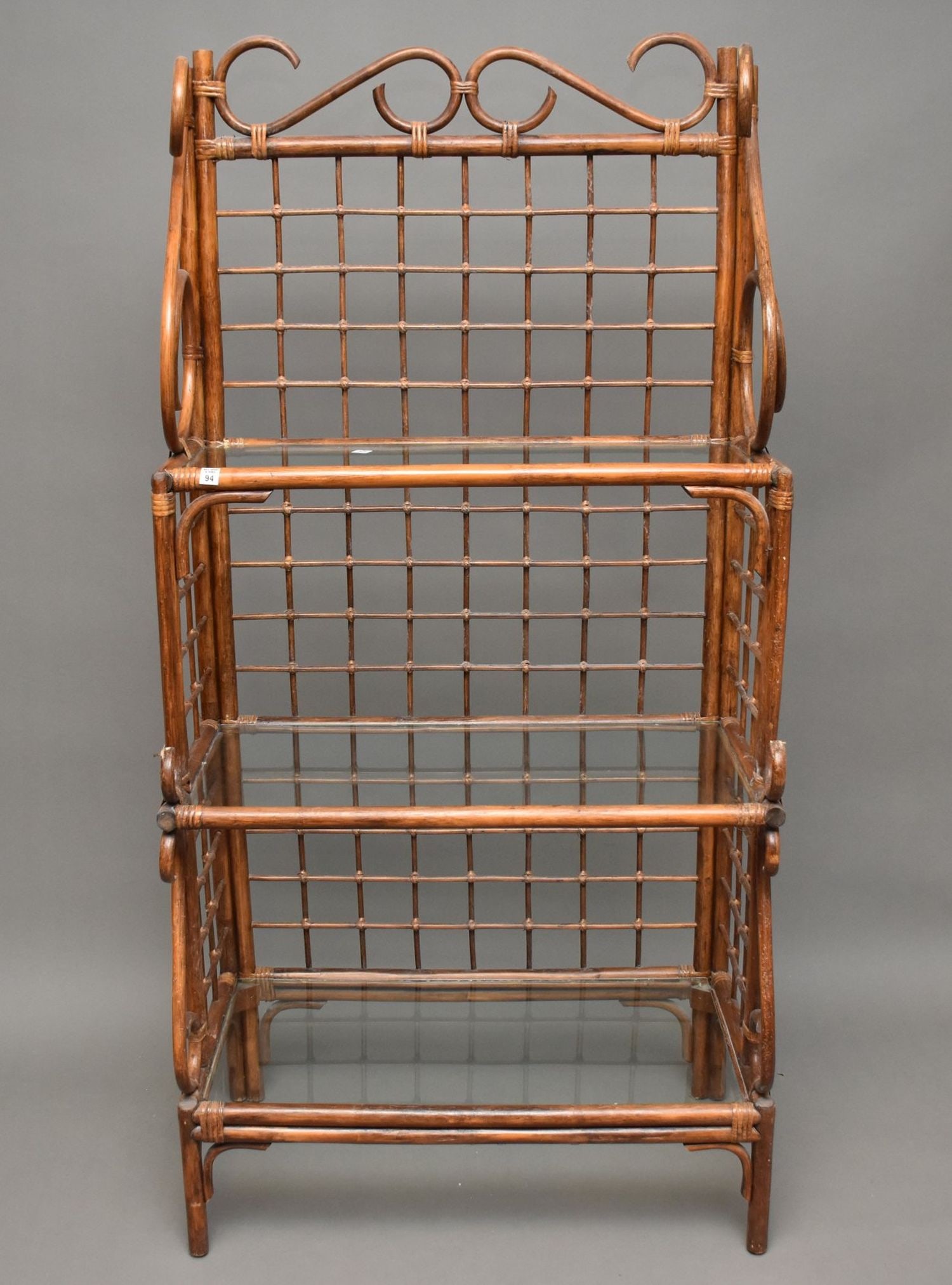 Vintage Rattan 3 Shelf Etagere, 68"h x 34"w x 13"d (1 of 5)