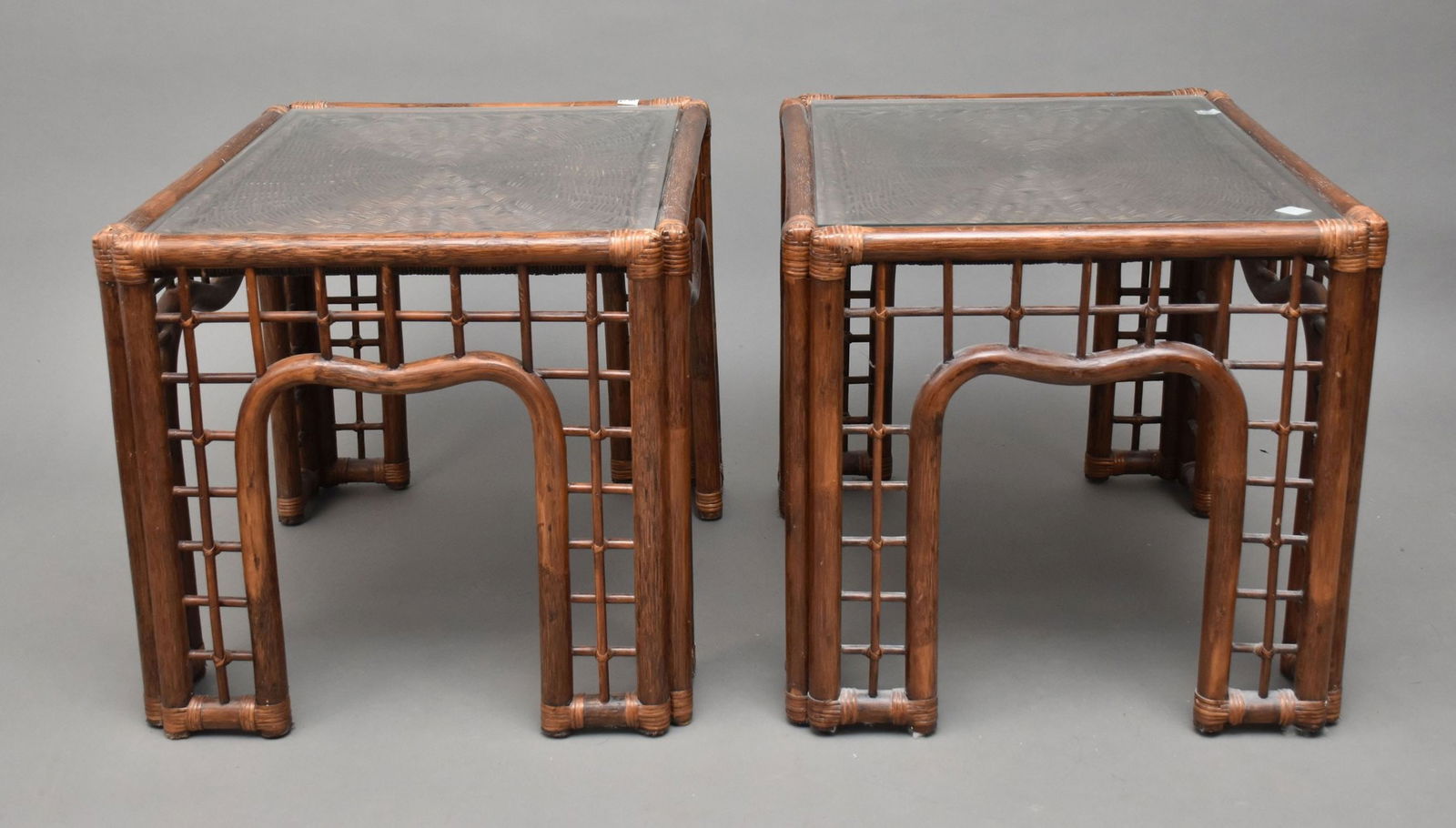 2 Rattan Side Tables, 20 1/2"h x 22"w x 28"d (1 of 5)