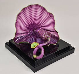 Dale Chihuly (Washington, b. 1941) Two Piece Persian Group - Larger piece purple with green lip